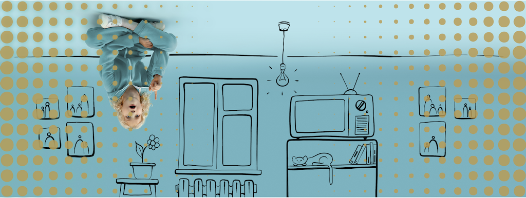 Kind zit op de vloer in huurhuis van ParentsHouse, maar de wereld is is op zijn kop vanwege de scheiding